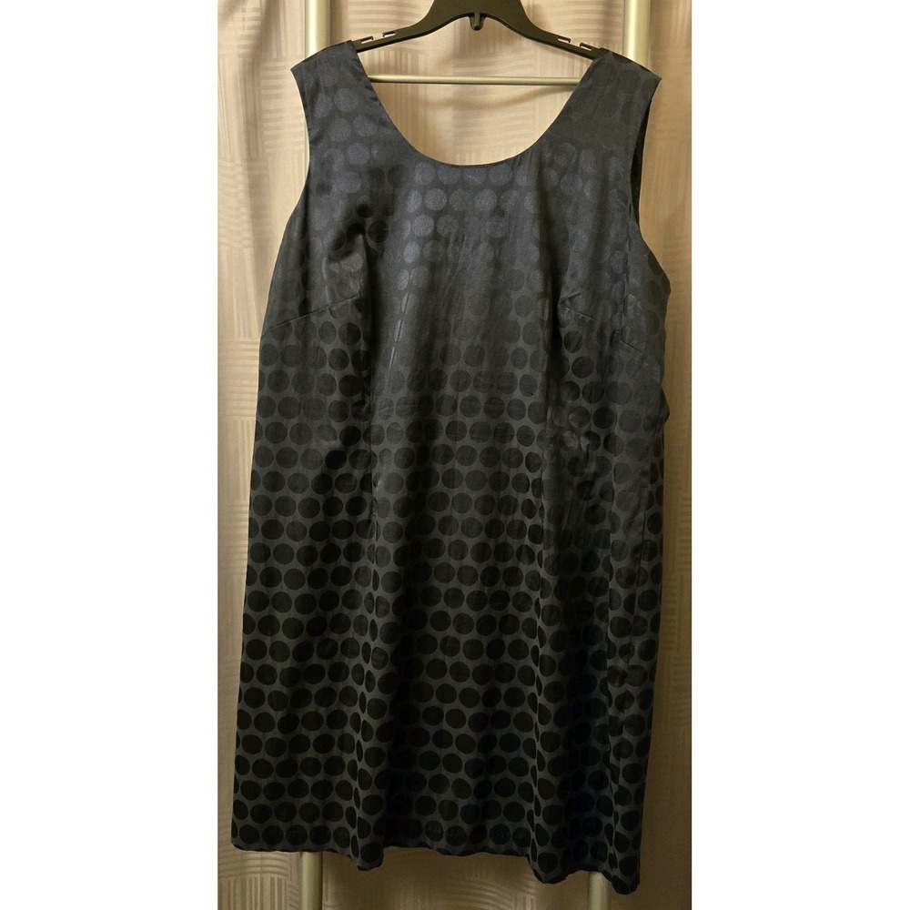 Maggie Barnes size 22W Navy Blue Color On Color Polka Dot Sleeveless Midi Dress
